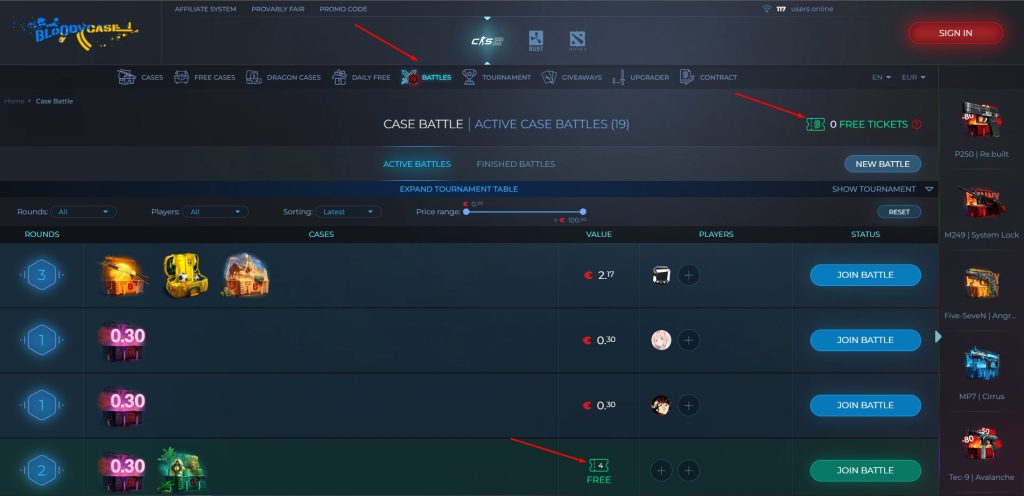 Types of Case Battles on BloodyCase