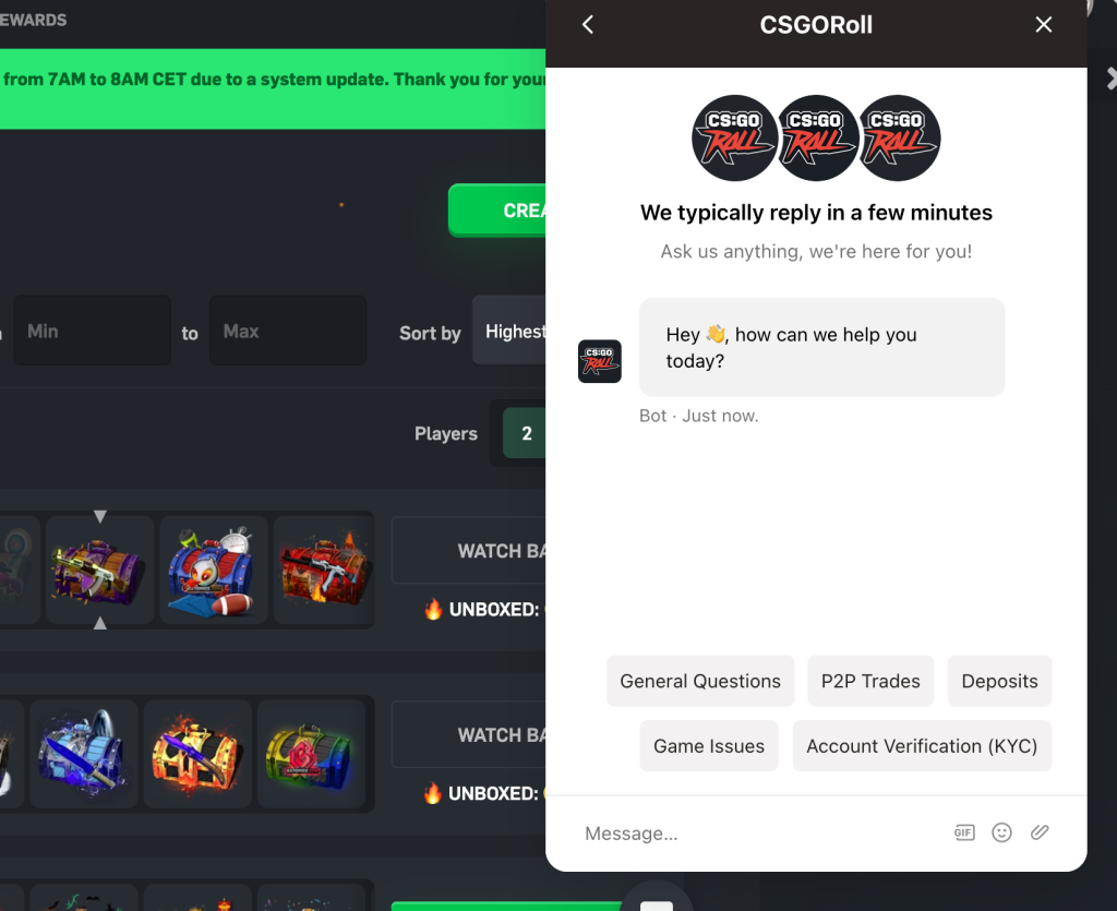 CSGORoll support